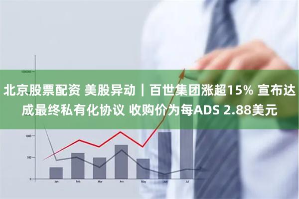 北京股票配资 美股异动｜百世集团涨超15% 宣布达成最终私有化协议 收购价为每ADS 2.88美元