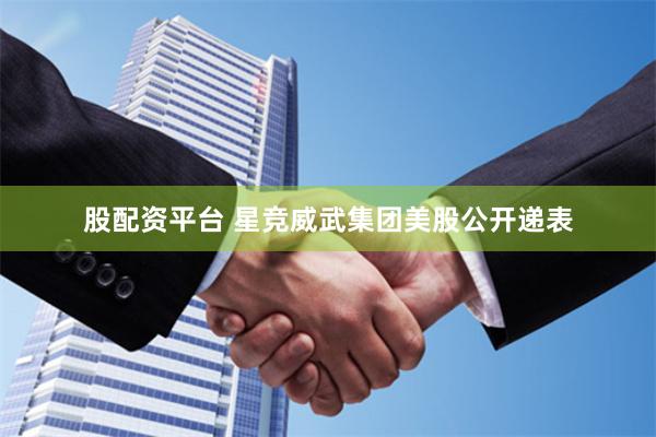 股配资平台 星竞威武集团美股公开递表